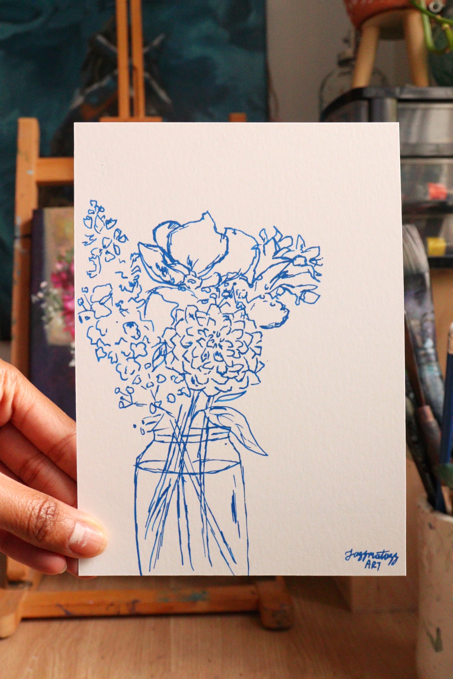 Golden Hour Flower Sketch I