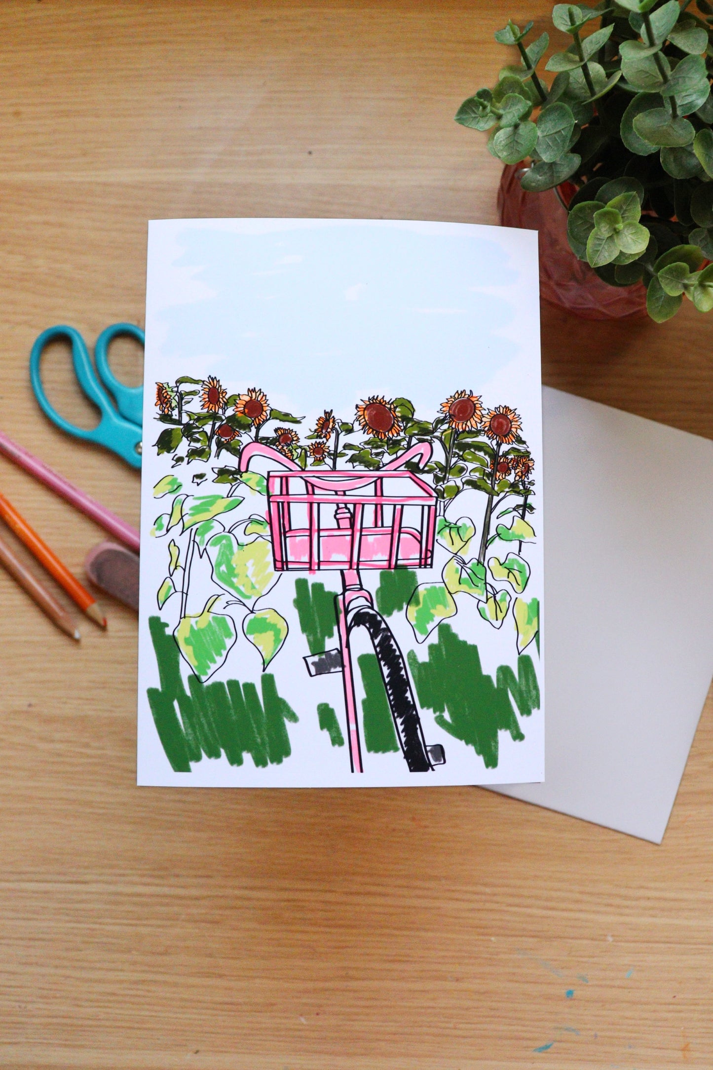 Sunflower Ride Greeting Card