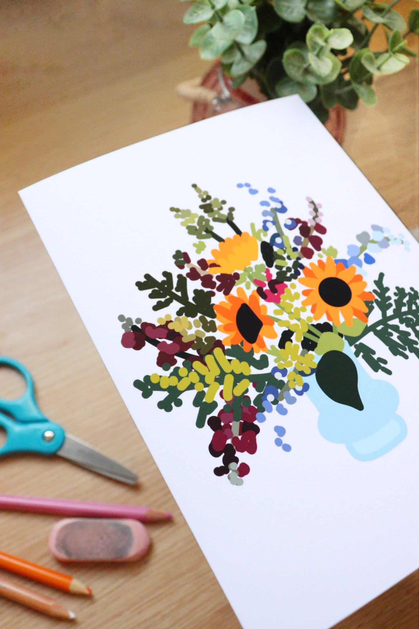 Sunflower Friend Greeting Card 1.5