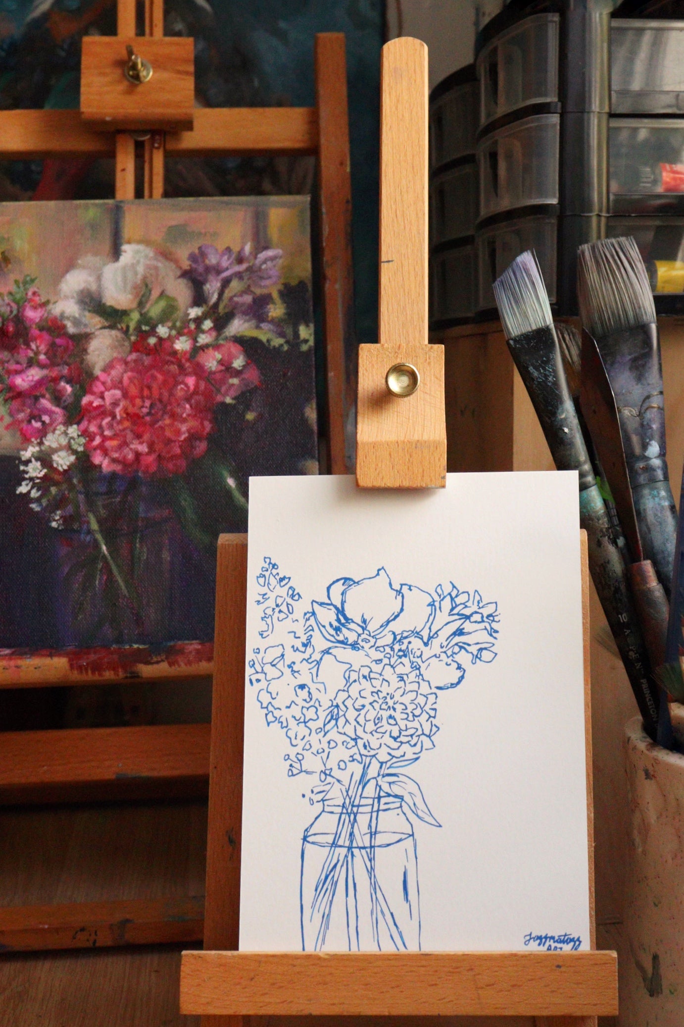 Golden Hour Flower Sketch I