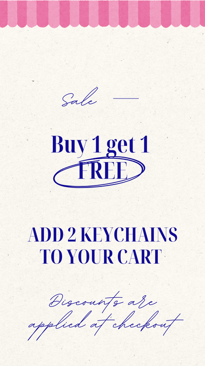 Here for the ride keychain