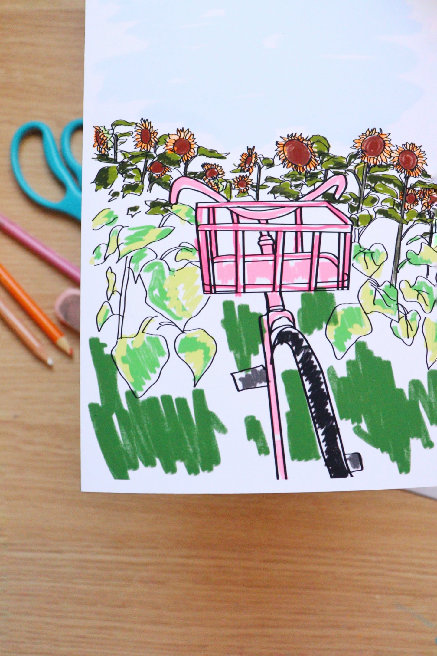 Sunflower Ride Greeting Card
