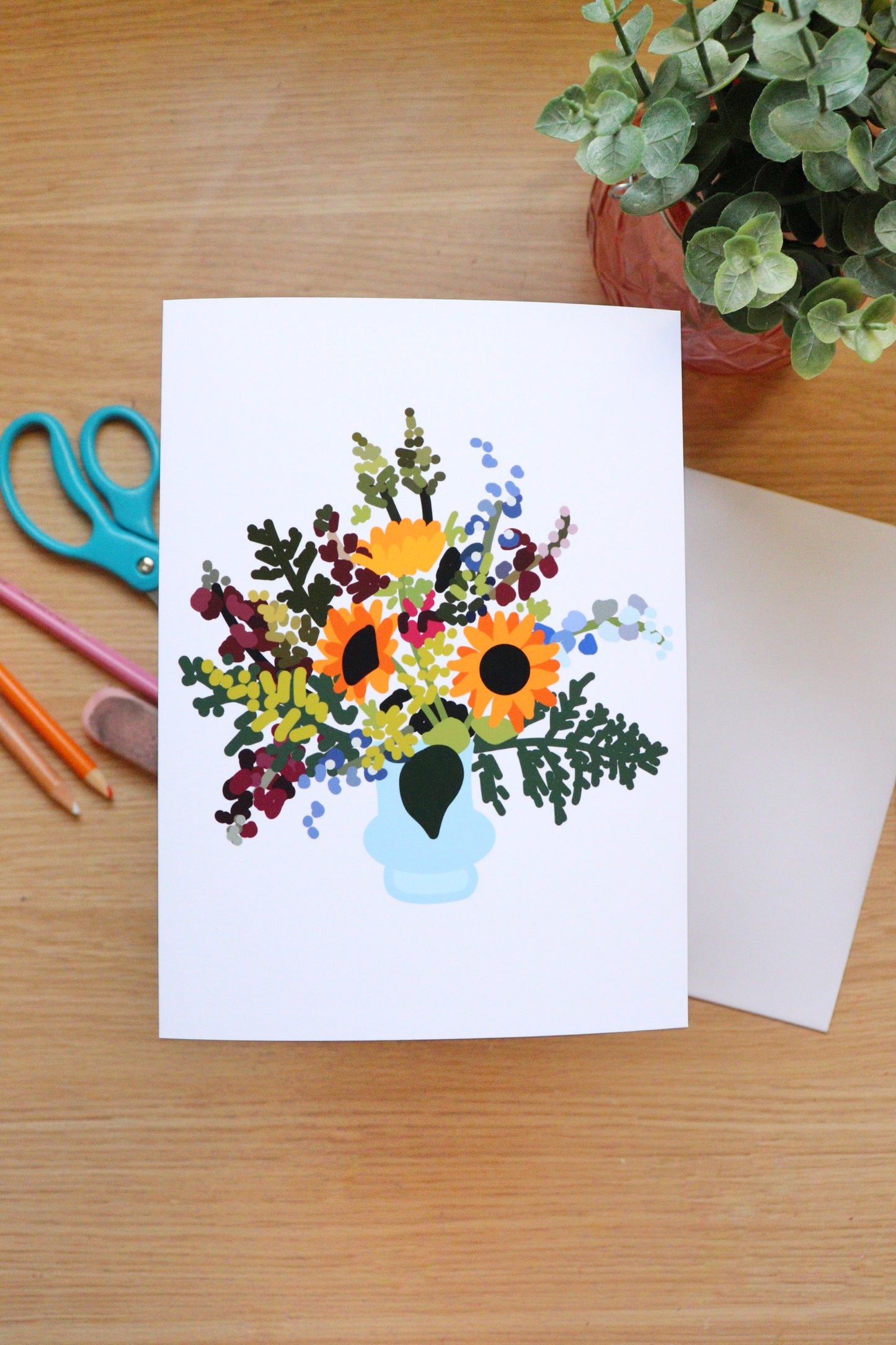 Sunflower Friend Greeting Card 1.5